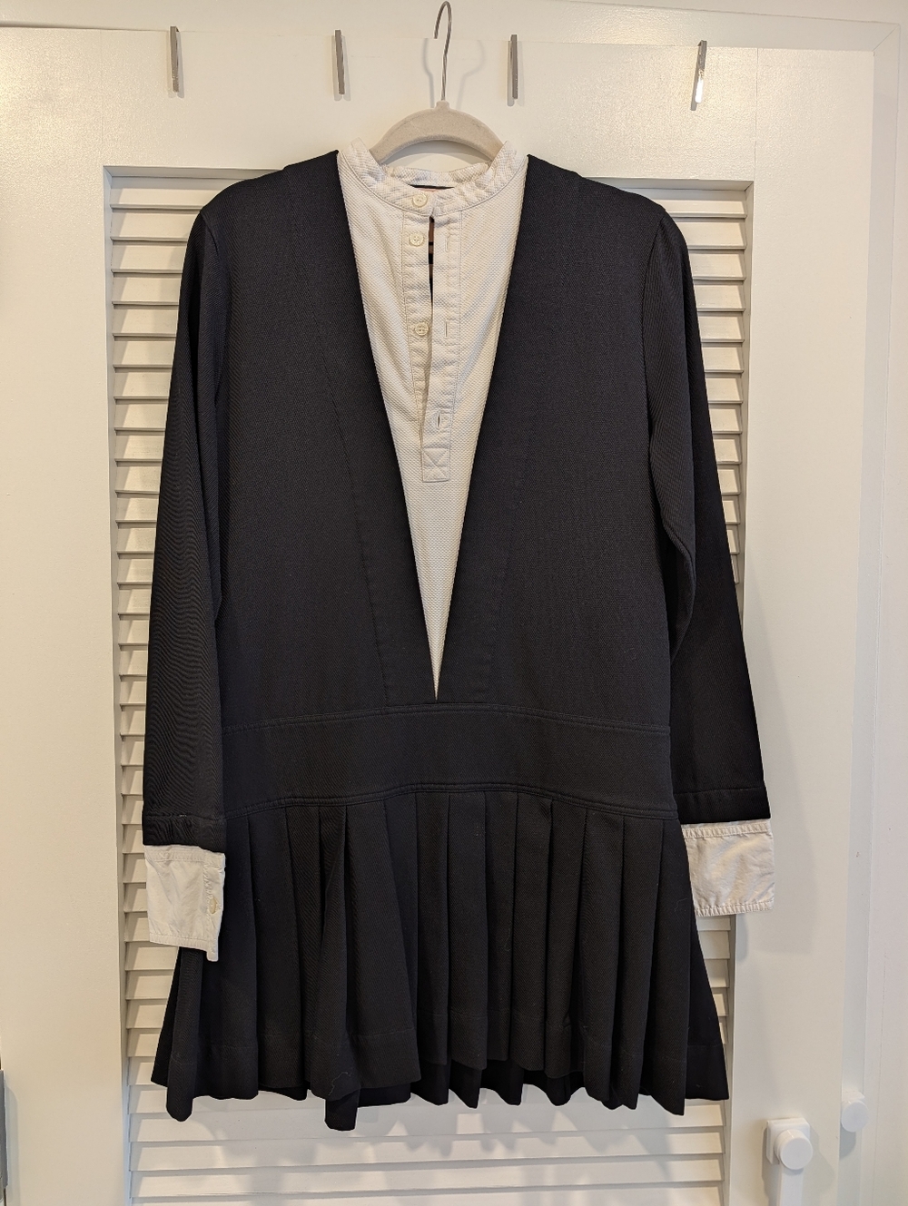 Plan C Button-Front Short Dress with Pleating Size 40